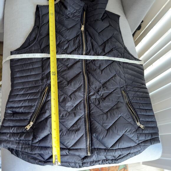 Calvin Klein Premium Down headphone Quilted black funnel Puffer Vest Jacket XXL - Picture 7 of 8